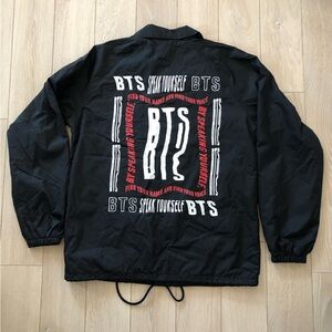 BTS Official Merch Speak Yourself Logo Windbreaker in Black Size S